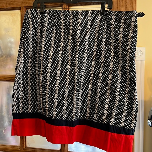Talbots Skirt red, white and navy blue size 18 - Picture 1 of 6